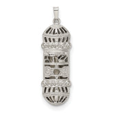 Sterling Silver Fancy Mezuzah Pendant