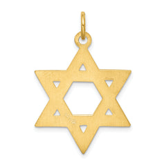24k Gold-Plated Sterling Silver Star of David Pendant with Polished Finish