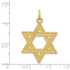 24k Gold-Plated Sterling Silver Star of David Pendant with Polished Finish