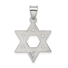 Sterling Silver Satin Star of David Charm
