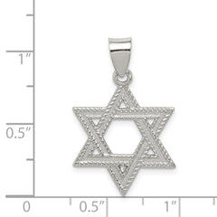 Sterling Silver Satin Star of David Charm