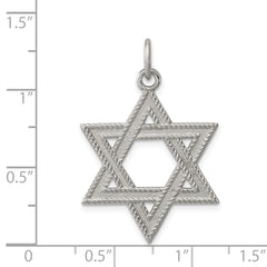 Sophia Jewelers Sterling Silver Star of David Charm Polished Anti-Tarnish