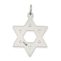 Antiqued Sterling Silver Star of David Charm 925 Vintage Style