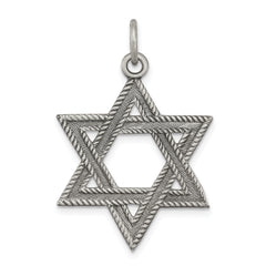 Sterling Silver Antiqued Star of David Charm