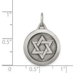 Sophia Jewelers Sterling Silver Star of David Pendant with Antiqued Finish