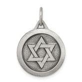 Sterling Silver Antiqued Star of David Medal