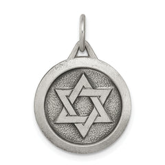 Sterling Silver Antiqued Star of David Medal