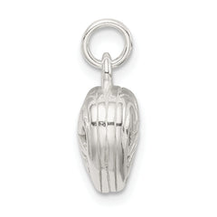 Sterling Silver 925 Heart Charm with Polished Anti-Tarnish Finish