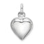 Sterling Silver Rhodium-plated Puffed Heart Charm