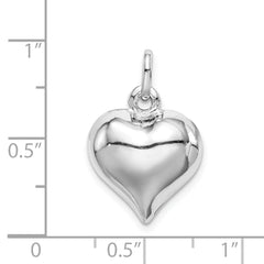 Sophia Jewelers Sterling Silver 925 Puffed Heart Charm Polished Elegant Finish