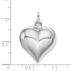 Sophia Jewelers Sterling Silver Polished Hollow Heart Pendant