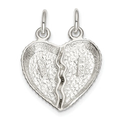 Sterling Silver 925 Best Friend Heart Charms Anti-Tarnish Polished Finish