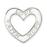 Sterling Silver Faith, Hope, and Love Heart Pendant