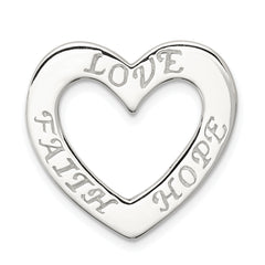 Sterling Silver Faith, Hope, and Love Heart Pendant