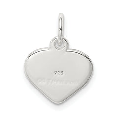 Sterling Silver 925 Love Heart Charm with Polished Anti-Tarnish Finish