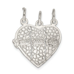 Sophia Jewelers Sterling Silver 925 Best Friends Heart Charm Set