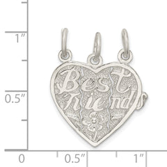 Sophia Jewelers Sterling Silver 925 Best Friends Heart Charm Set