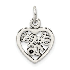 Sterling Silver 925 Sweet 16 Heart Charm Polished Vintage Elegance