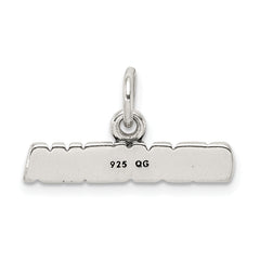 Sterling Silver 925 Grandma Charm with Polished Antique Finish