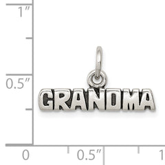 Sterling Silver 925 Grandma Charm with Polished Antique Finish