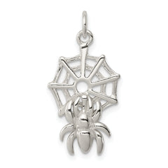 Sterling Silver Spider on Web Charm