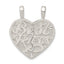 Break-Apart Best Friend Heart Charm in Sterling Silver, 27mm Textured - Sophia Jewelers