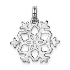 Sophia Jewelers Sterling Silver Snowflake Charm with Rhodium Enamel Finish