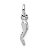 Sterling Silver Rhodium-plated Italian Horn Charm