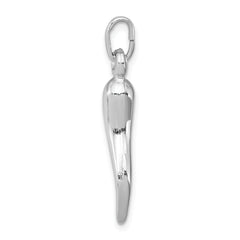 Sophia Jewelers 925 Sterling Silver Italian Horn Men's Charm Polished 3D Design