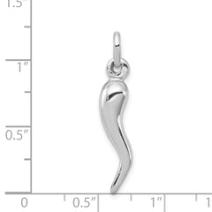 Sophia Jewelers 925 Sterling Silver Italian Horn Men's Charm Polished 3D Design