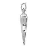 Sterling Silver 925 Men's Pendant with 3D Polished Italian Horn Design