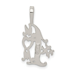 Sophia Jewelers Sterling Silver #1 Mom Polished Charm with Anti-Tarnish Finish