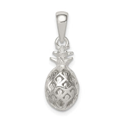 Sterling Silver 3D Pineapple Pendant with Polished Anti-Tarnish Finish