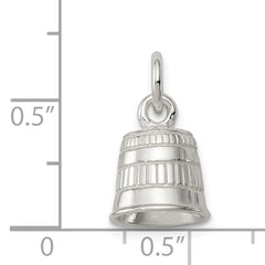 Sterling Silver 925 Thimble Charm with Polished 3D Design