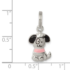 Sophia Jewelers: Polished Sterling Silver Enameled Puppy Charm for Kids