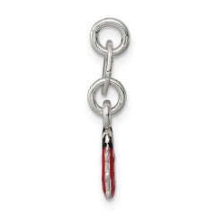 925 Sterling Silver Enamel Ladybug Charm for Kids Polished Finish