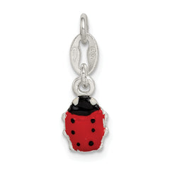 925 Sterling Silver Enamel Ladybug Charm for Kids Polished Finish