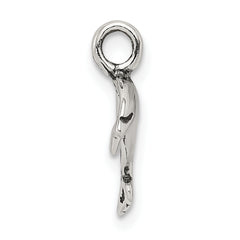 Sterling Silver 925 Dolphin Charm with Polished Antique Finish