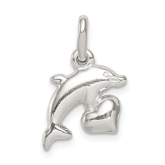 Sophia Jewelers Sterling Silver Dolphin Pendant with Polished Anti-Tarnish Finish