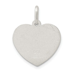 Sterling Silver 925 Angel Heart Charm with Polished Finish