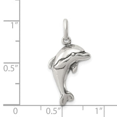 Sterling Silver 925 Dolphin Pendant with Polished Antique Finish