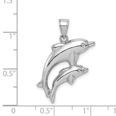 Sterling Silver 925 Dolphin Pendant with Rhodium Polish Elegant Charm