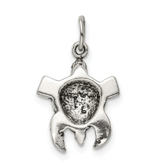 Sterling Silver 925 Antiqued Sea Turtle Charm by Sophia Jewelers