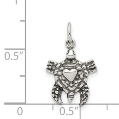 Sterling Silver 925 Antiqued Sea Turtle Charm by Sophia Jewelers