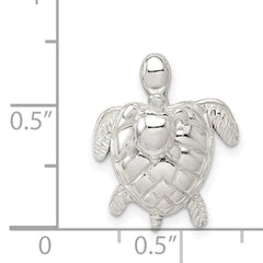 Sterling Silver 925 Mother & Baby Turtle Pendant Polished 3D Design