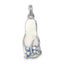 Sterling Silver Rhodium-platedCZ Butterfly Enamel Sandal Charm