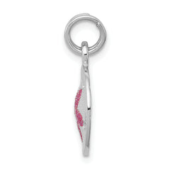 Sterling Silver 925 Sand Dollar Charm with Polished Rhodium Finish