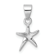 Sterling Silver Starfish Pendant with Rhodium Polish Elegant Charm
