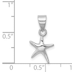 Sterling Silver Starfish Pendant with Rhodium Polish Elegant Charm