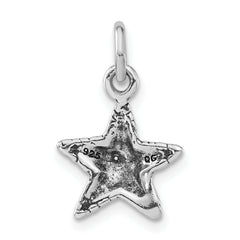 Sophia Jewelers 925 Sterling Silver Starfish Charm with Polished Antiqued Finish
